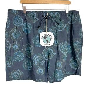Toad&Co Boundless Pull-On Short‎ XXL Navy Tie Dye Organic Cotton Stretch New